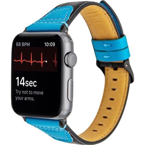 Genuine Leather Strap for Apple Watch Band 44mm 42mm 40mm 38mm Replacement iWatch Series 6 5 4 3 2 SE Samrt watch Girl Wristband