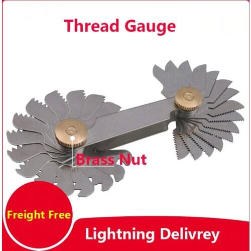 Thread Gauge Stainless Steel Screw Gauge 55/60 Degree Blades Set Metric/British/American System Measuring Tool Kit Screw Pitch