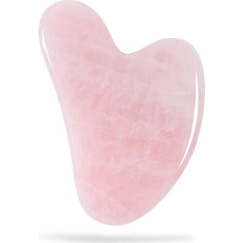 Rose Quartz Jade Stone Heart-shaped Gua Sha Scraper Massage Handmade Guasha Board Anti Wrinkle Skin Care for Body Face
