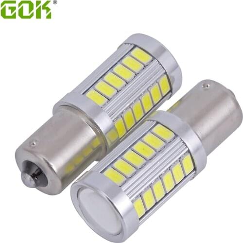 1 x Ba15s led 1156 33SMD 5630 LED 1157 BAY15D 33led White lights 12V With Top Lens Car Reverse Rear Brake Lamp Bulbs Tail Lamps