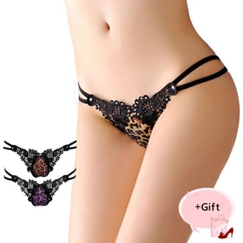 Women Sexy Panties Leopard G-string Thongs Sexy Panties embroidery Erotic Low waist Underwear For women Couple Sexy Panties