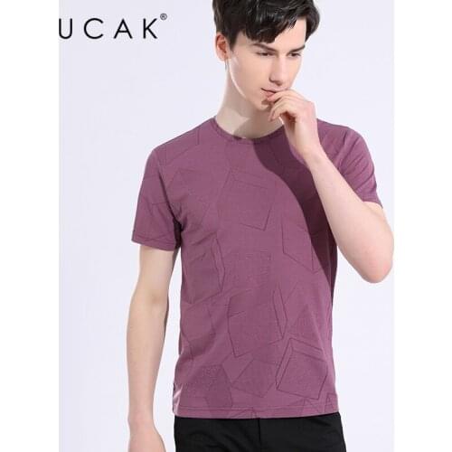 UCAK Brand Classic O-Neck Silk Short Sleeve T Shirt Men Clothes Summer NEW Arrivals Streetwear Casual Tshirt Male Homme U5630