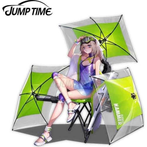 Jump Time 13 x 9cm Girls Frontline AA-12 Never Rising Sun Anime Waifu Decoration Car Stickers Windows Decal Sunscreen Waterproof