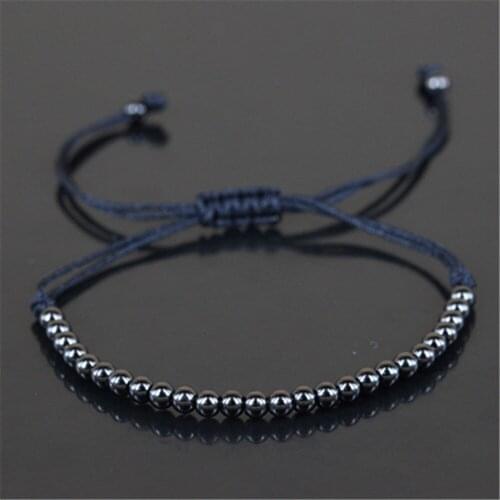 1pc Fashion Braiding Macrame Bracelets with 4mm Copper Beads Charm Macrame Bracelet for Men Jewelry Statement