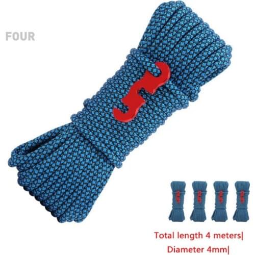 4pcs Tent Ropes Cords Camping Rope High-quality Nylon for Tarp Canopy Shelter Hiking