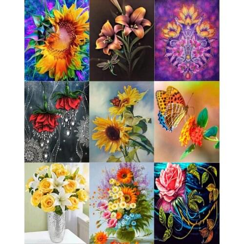 5D diamante pintura redondo diamante florero bordado mosaico decoración del hogar patrón artesanías