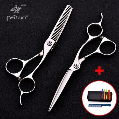 6 Inch Stainless Steel Hairdressing Cutting Thinning Scissors Tools for Barbershop Professional High Quality Hair Scissors