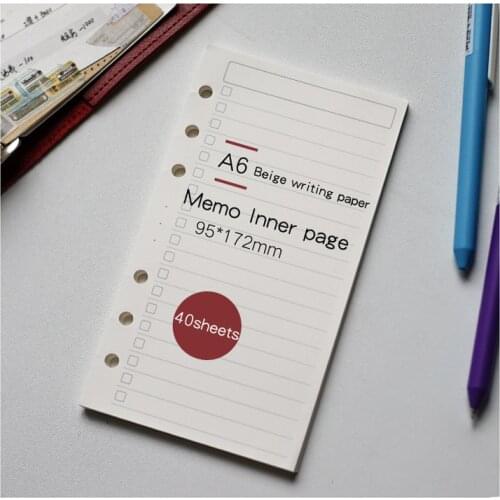 A6 Dotted Loose-Leaf Notebook Refill Spiral Binder Planner Inner Page Inside Paper Dairy Weekly Monthly Plan To do Line Dot grid