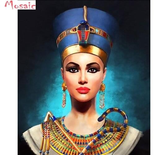 Diamond painting cross stitch kits mosaic diamond pattern Beautiful Queen Egyptian Art home decor puzzle sticker Diy Full drill