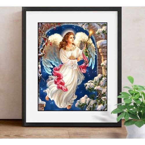 Diamond Painting Religion Pattern Home Decor, Full Square Diamond Embroidery Angel Needlework,Diamond Mosaic