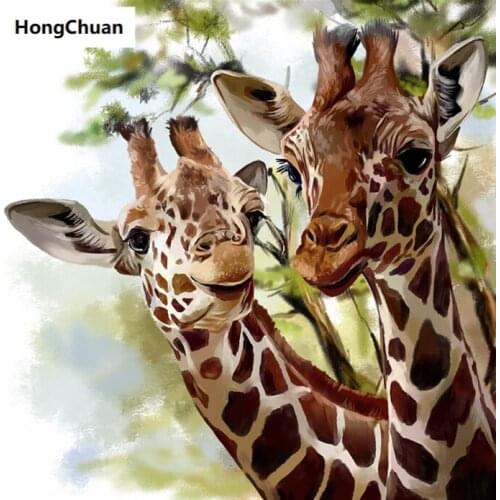 Giraffe Diamond Painting Cross Stitch Needlework Home Decoration Mural 5D DIY Square/Round Mosaic Diamond Embroidery Gift