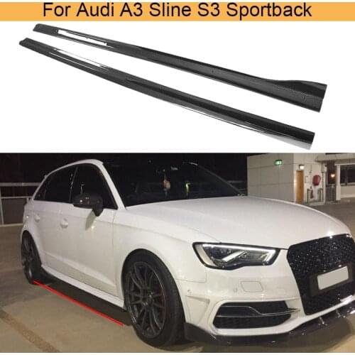 Carbon Fiber Car Side Skirts Body Kits for Audi A3 Sline S3 Sportback 4 Door Only 2014 2015 Non Standard Side Door Bumper Skirts