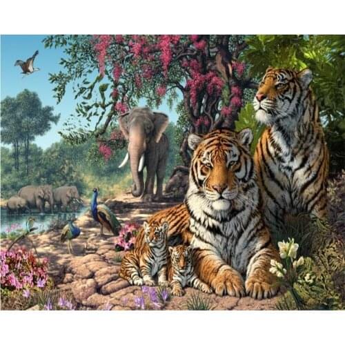 Beibehang Custom photo wallpaper 3d tiger oil painting TV wall living room bedroom TV background wall mural wallpaper wall 3D