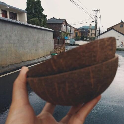 Coconut Bowl Salad Bowl Ramen Bowl Natural Coconut Chopsticks Spoon Knife And Fork Set Tableware Supplies Handicraft Tableware