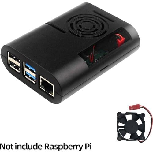 Raspberry Pi 4 ABS Case Black Transparent Box Plastic Protective Shell Support Cooling Fan for Raspberry Pi 4 Model B