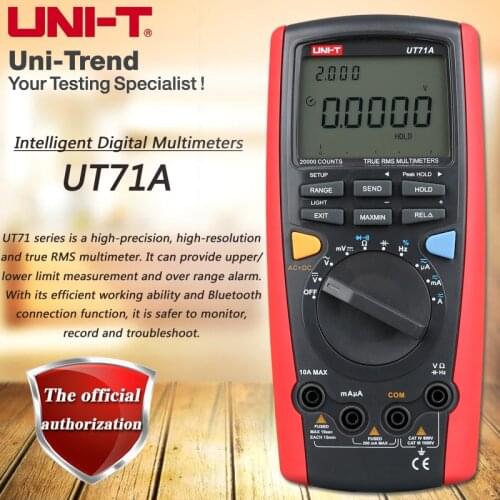 UNI-T UT71A Smart Digital Multimeter True RMS Multimeter USB/Bluetooth Data Transmission Dual Backlight 19999 Display