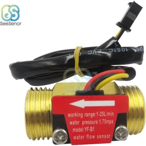 DC 5-18V G1/2" Water Flow Sensor Hall Sensor Switch Industrial Flow Meter Water Flow Sensor 1-25L/min 1.75MPa Water Pressure