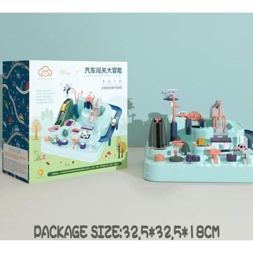 Childrens educational toy car Shaoguan big adventure track car Makarong car big adventure color table game