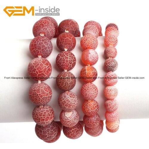 Matte Red Aagte Elastic Energy Jewelry Fashion Bracelets 8-14mm 7inch Length DIY Freeshipping Wholesale Gem-inside