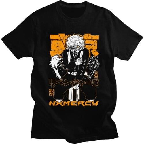 Classic Tokyo Revengers T Shirts Men Short-Sleeve Anime Manga Manjiro Sano Mikey T-shirt Tee Soft Cotton Regular Fit Tshirt Gift