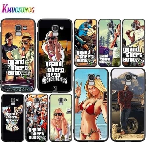 Grand Theft Auto GTA V For Samsung Galaxy J2 J3 J4 Core J5 J6 J7 J8 Prime Duo Plus 2018 2017 2016 Black Phone Case