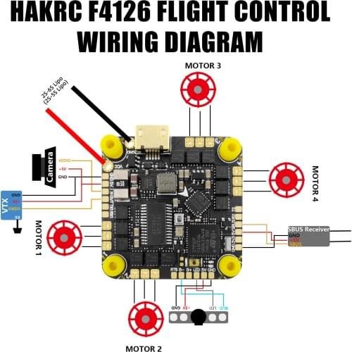HAKRC F4126 20A/35A AIO Flight Control 2S-5S high flow resistance and long life for Crossing machine FPV Aerial camera