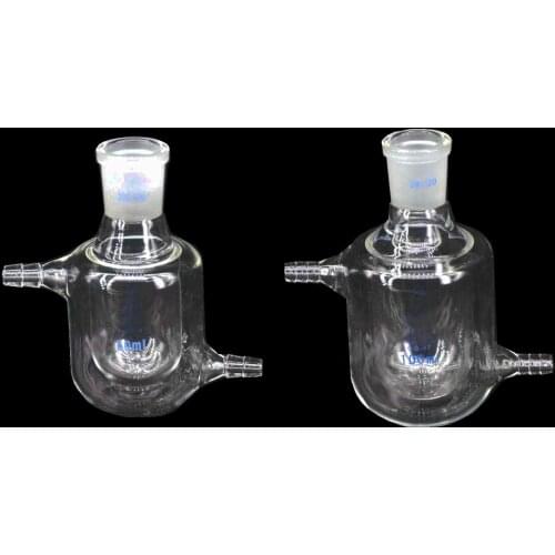 Capacity 25ml 50ml 100ml Borosilicate Glass 24/29 Joint Jacketed 2 Layer Flask Reactor Bottle Flask lab kit tool Laboratory