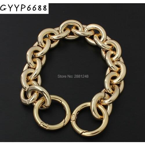 24mm thick round aluminum chain +spring ring Light weight bags strap bag parts handles easy matching Accessory Handbag Straps