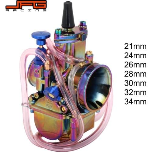 Motorcycle New Colorful Carburetor Carburador With Power Jet Multicolor 21 24 26 28 30 32 34MM For Scooter ATV Off Road Racing