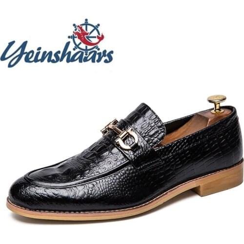 Mens Shoes Casual Leather Loafers Brand Fashion Lightweight Elegant Formal Shoes Evening Dresses Designer Shoe Crocodile Pattern