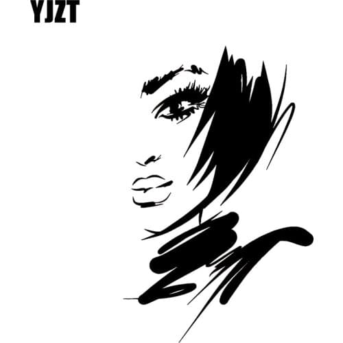 YJZT 8.4*13CM Cool Sexy Girl Artistical Design Black/Silver Vinyl Decal Fantastic Style Car Sticker Good Quality C20-0469