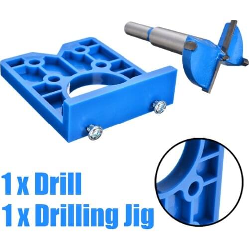 35mm Hinge Hole Saw Jig Drilling Guide Locator Hole Jig For Kitchen Cabinet Doors With Drill Bit Tool For DIY Woodworking Tool