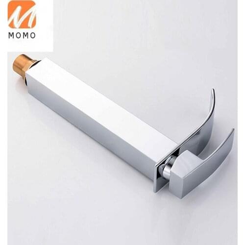 Discount low prices bathroom unique water hole waterfall single handle brass materials deck mounted mixer taps basins faucet