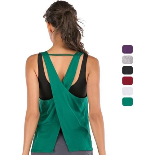 Spring And Summer New Yoga Vest V-shaped Split Back Sports Shirt Arc Comfortable Fabric Womens Tracksuit Sportswear