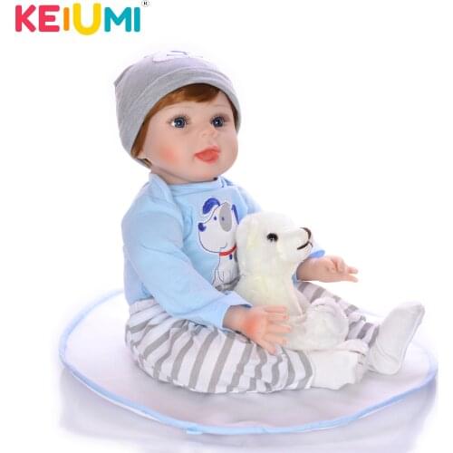 New KEIUMI 22 Inch 55 cm Newborn Baby Doll Lifelike Reborn Dolls Cloth Body Vinyl Boneca Reborn Baby Toy For Birthday Gifts