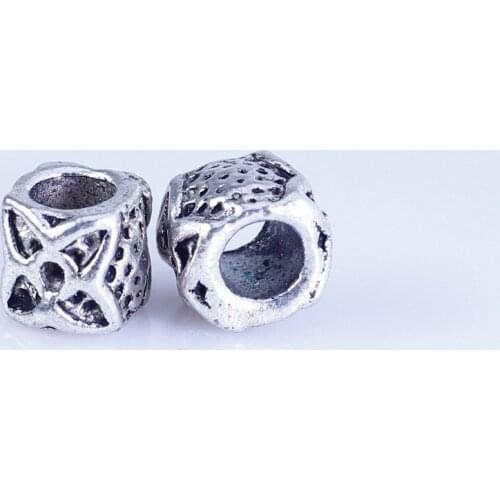 Wholesale 45pcs silver plated round beads Big Hole Beads Fit style European Bracelet hole 4.5mm