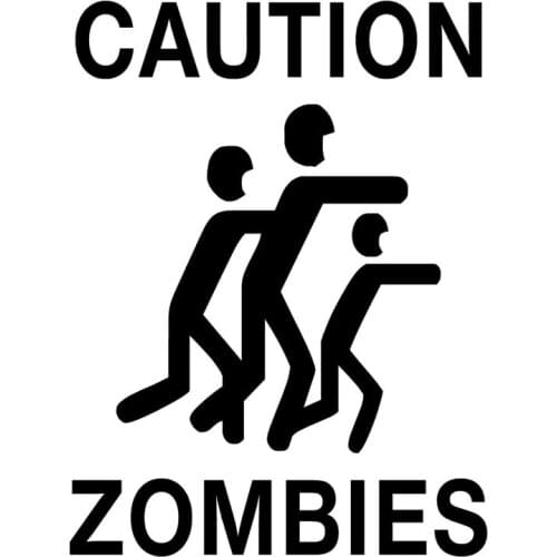 Personalized Car Styling Zombie Warning Funny Car Stickers Pvc Decals Suitable for All Kinds of Cars Black/white, 13cm*18cm