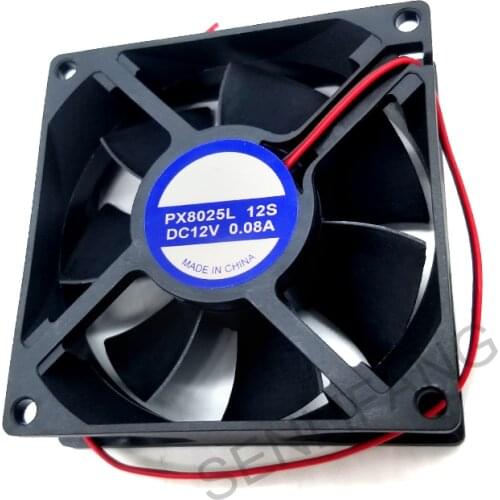 Genuine new for PX8025L 12S 12V 0.08A 8cm 8025 80 * 80 * 25MM Mute Cooling Fan