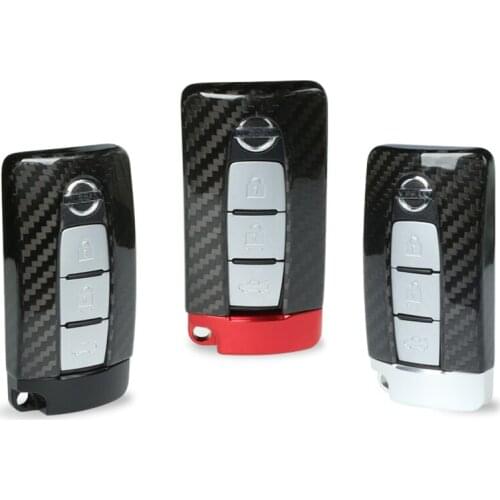 QHCP Real Carbon Fiber Key Case Smart Remote Key Shell Cover 3 Buttons 4 Buttons Accessory For Infiniti GTR NISSAN Free Shipping