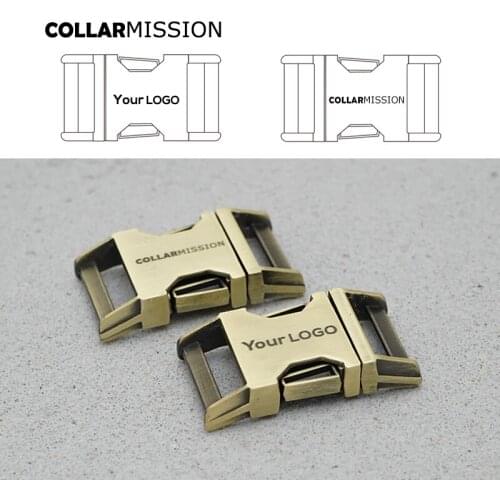 Retailing engraved copper metal buckle for DIY dog collar parts 20mm,we provide laser engraving service customize LOGO CK20QT