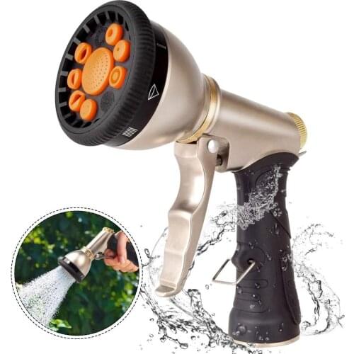 Garden Hose Nozzle Heavy Duty Metal Water Spray Gun High Pressure Washer Sprayer ,Alloy Body Metal Garden Household Sprayer