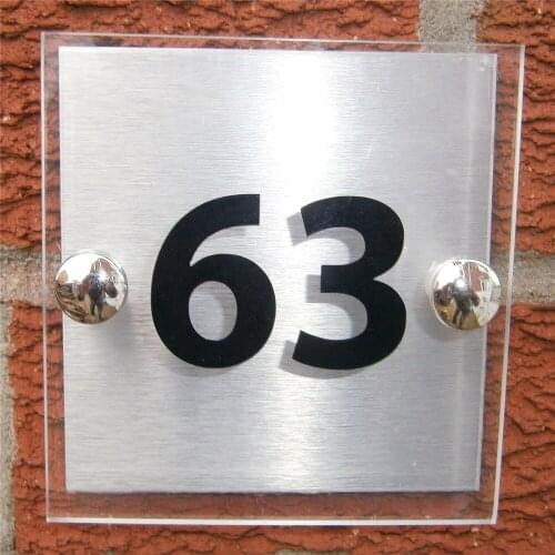 DIY House Number Customized MODERN HOUSE SIGN PLAQUE QUALITY ACRYLIC ALUMINIUM BACK PLATE