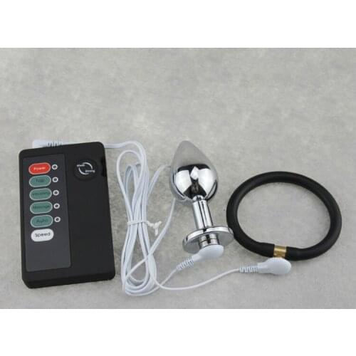 Sex Toys Electric Shock Products With Cock Ring & Butt Plug Anal Plug Electro Sex Gear Medical Themed Toy Massager