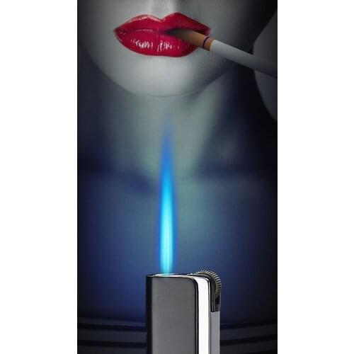 Grinding Wheel Torch Lighter Metal Windproof Gas Butane Jet Flint Lighter Nozzles Turbo BBQ Cigar Spray Gun Gadgets For Men