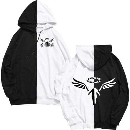 Tokyo Revengers Anime Hoodies Sweatshirts Patchwork Thin Harajuku Pullover Streetwear Loose Long Sleeves Men/Women Hoody