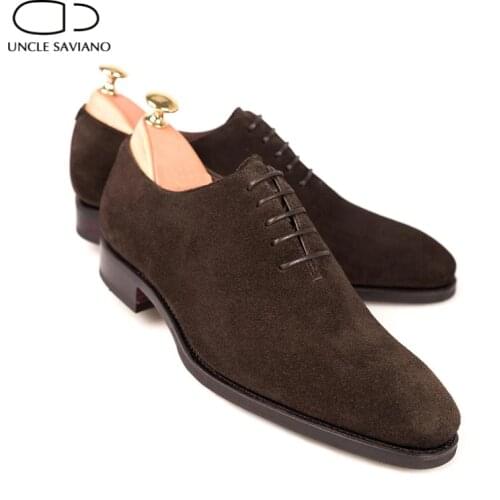 Uncle Saviano Oxford Wedding Dress Best Men Shoes Formal Office Bridegroom Suede Original Handmade Business Designer Mens Shoes