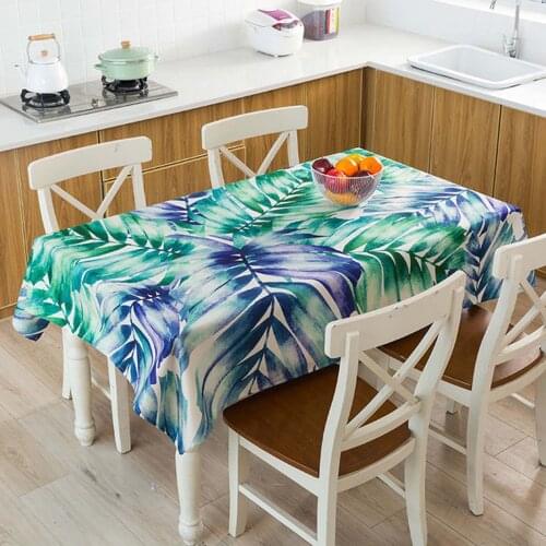 Plant Leaves Print Waterproof Tablecloth Table Cloth Rectangular Tea Table Cover Kitchen Dining Party Home Decor Manteles