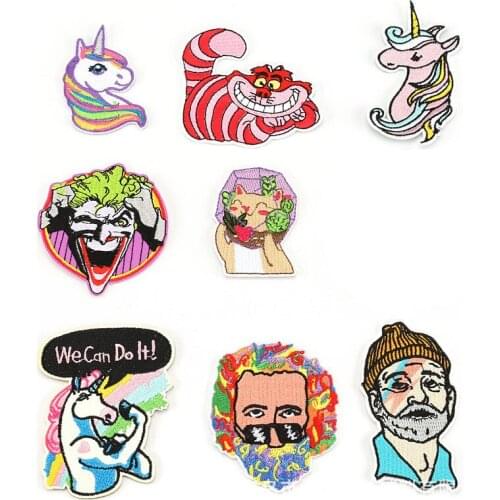 High-quality Animal unicorn clown Cat Patch wholesale shoes and hats bags Fashion Old man embroidery Clothing accessories