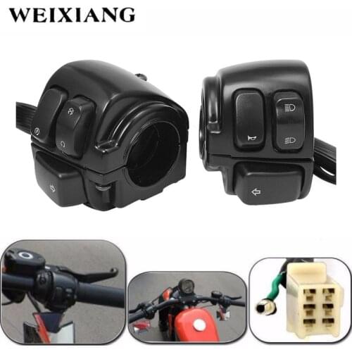 1" 25mm Aluminum Motorcycle Handlebar Control Switches Kill Start Turn Signal Switch Button With Wiring Harness For Harley 883