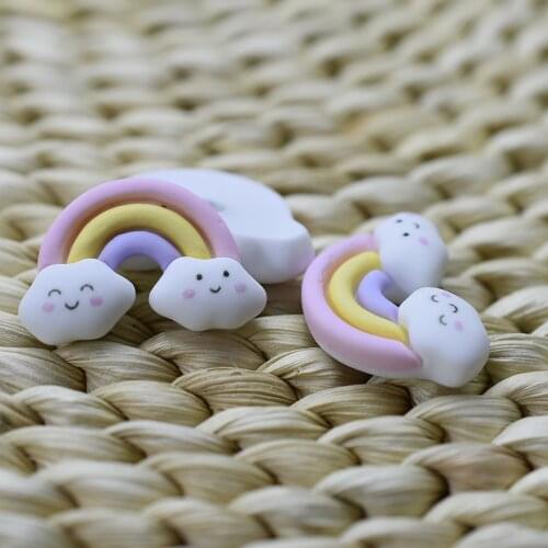 1pcs/lot resin flat back simulation smile rainbow 26mm Embellishment DIY Phone Decoration